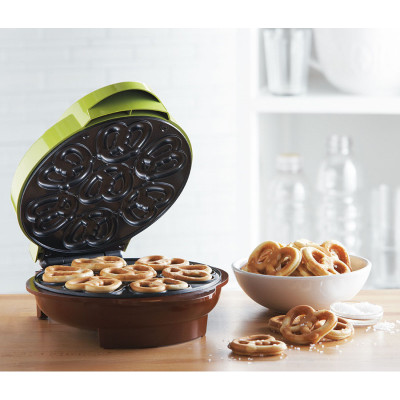 Mini máquina para hacer pretzels antiadherente, verde MARCA BRENTWOOD Mini máquina para hacer pretzels antiadherente, verde MARCA BRENTWOOD