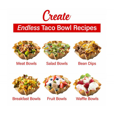 Máquina eléctrica para hacer Bowl de tortilla de 10 pulgadas para tostadas, MARCA BRENTWOOD Máquina eléctrica para hacer Bowl de tortilla de 10 pulgadas para tostadas, MARCA BRENTWOOD