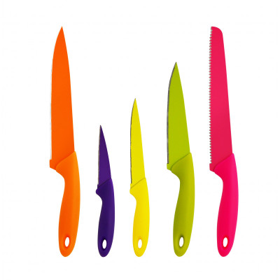 Juego de 5 cuchillos multicolores MARCA RAGALTA Juego de 5 cuchillos multicolores MARCA RAGALTA