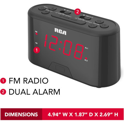 Reloj despertador con alarma dual MARCA RCA Reloj despertador con alarma dual MARCA RCA