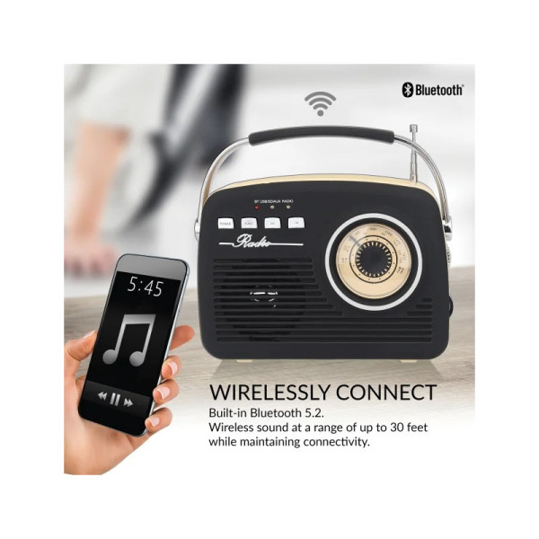 Radio Retro AM/FM recargable MARCA SUPERSONIC