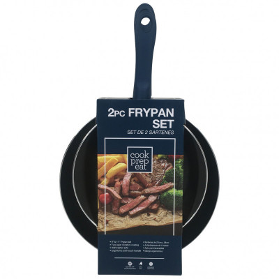 Set de 2 Sartenes antiadherentes de 9" y de 11" MARCA COOK PREP EAT Set de 2 Sartenes antiadherentes de 9" y de 11" MARCA COOK PREP EAT