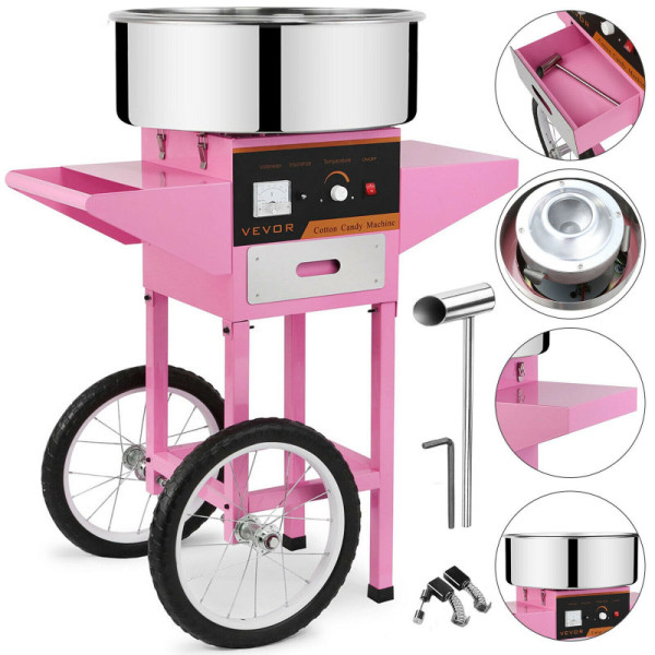 Máquina de Algodón de Azúcar Industrial con ruedas tipo carrito PREMIERE BY ABM