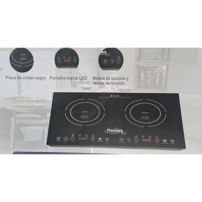 Estufa de mesa eléctrica de inducción 2 hornillas MARCA PREMIERE BY ABM