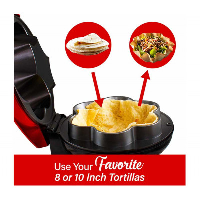 Máquina eléctrica para hacer Bowl de tortilla de 10 pulgadas para tostadas, MARCA BRENTWOOD Máquina eléctrica para hacer Bowl de tortilla de 10 pulgadas para tostadas, MARCA BRENTWOOD