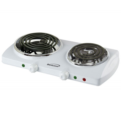 Estufa eléctrica de mesa de 2 hornillas MARCA BRENTWOOD Estufa eléctrica de mesa de 2 hornillas MARCA BRENTWOOD