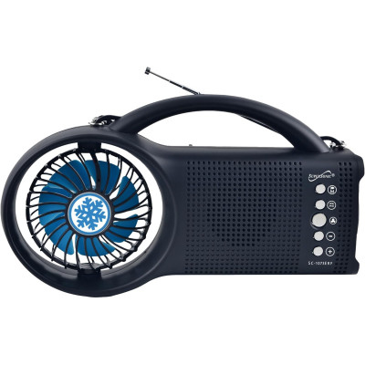 Ventilador de 3" y radio 2 en 1 con bluetooth y recargable MARCA SUPERSONIC