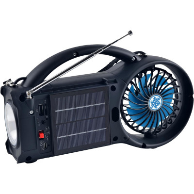 Ventilador de 3" y radio 2 en 1 con bluetooth y recargable MARCA SUPERSONIC