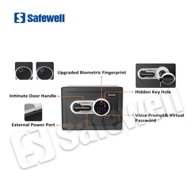 Caja fuerte electrónica de acero con teclado y cerradura de huella dactilar MARCA SAFEWELL