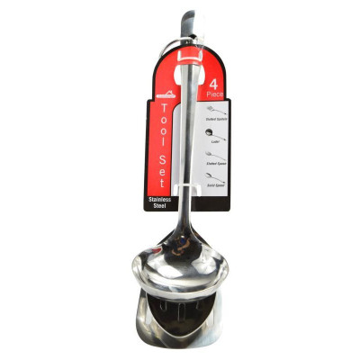 Set de 4 utensilios de acero inoxidable MARCA EUROHOME Set de 4 utensilios de acero inoxidable MARCA EUROHOME
