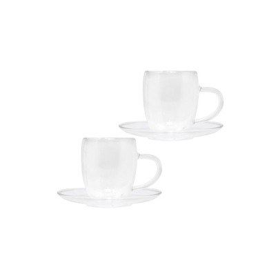 Set de 2 vasos para Expreso de doble pared de 3. Onz de café térmicas MARCA BENE CASA