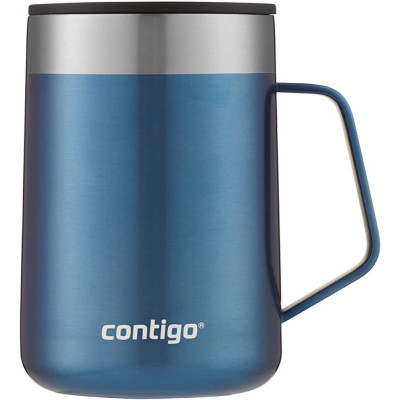 Taza de acero inoxidable con tapa a prueba de salpicaduras MARCA CONTIGO